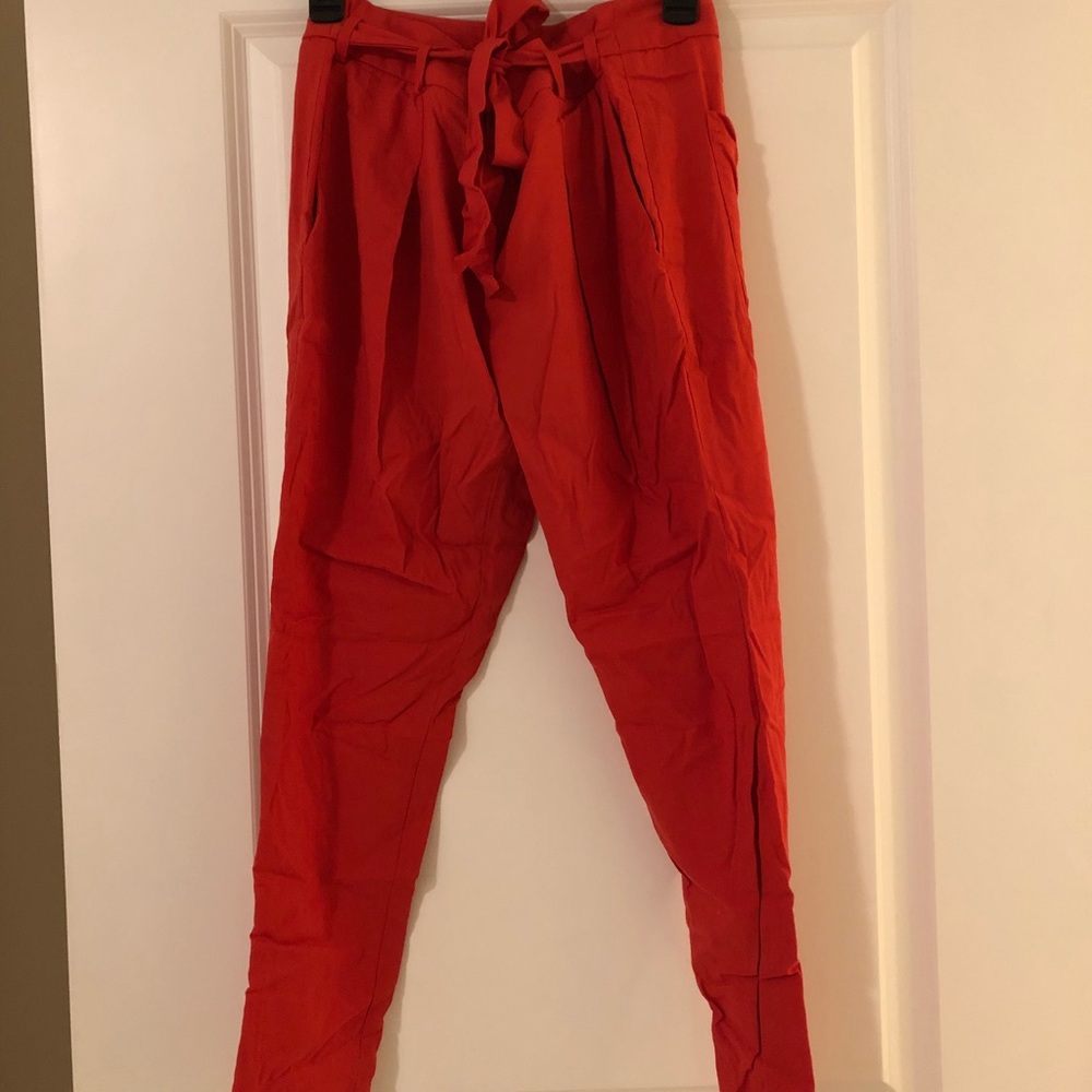 HELMUT LANG Red high wasted pants!